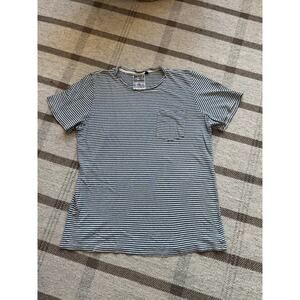 Jungmaven Baja Short Sleeve T Shirt Blue White XL Unisex Hemp Pocket